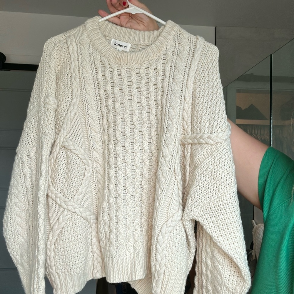 &merci Cable Knit Sweater Size L